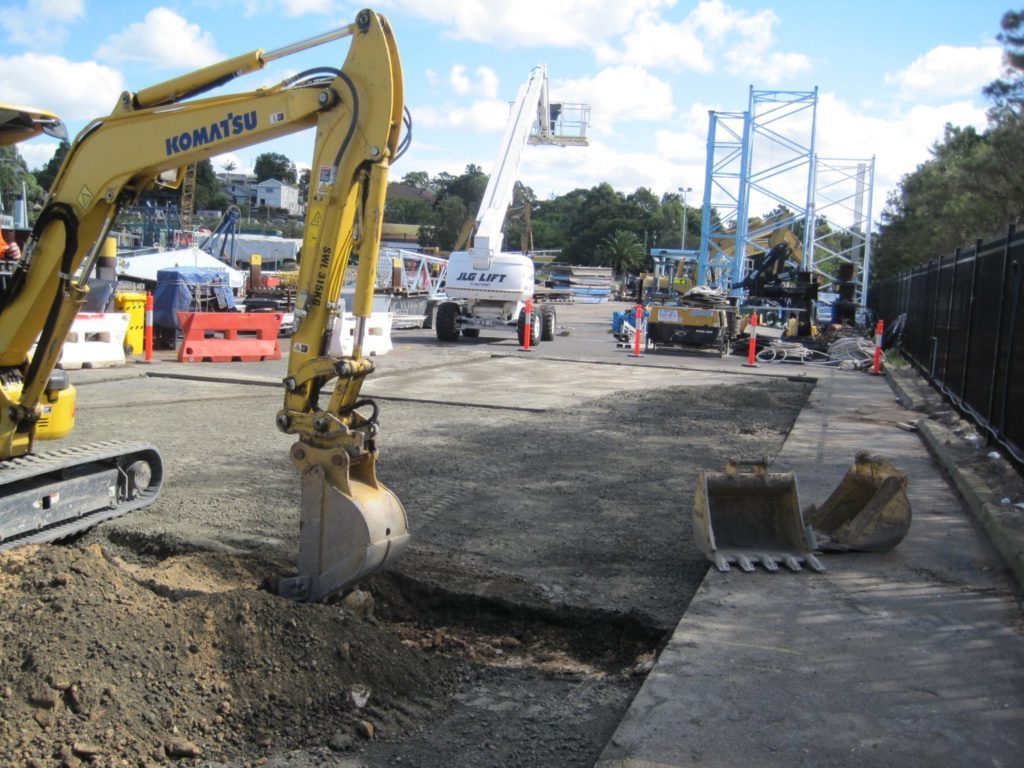 Civil earthworks waterway construction